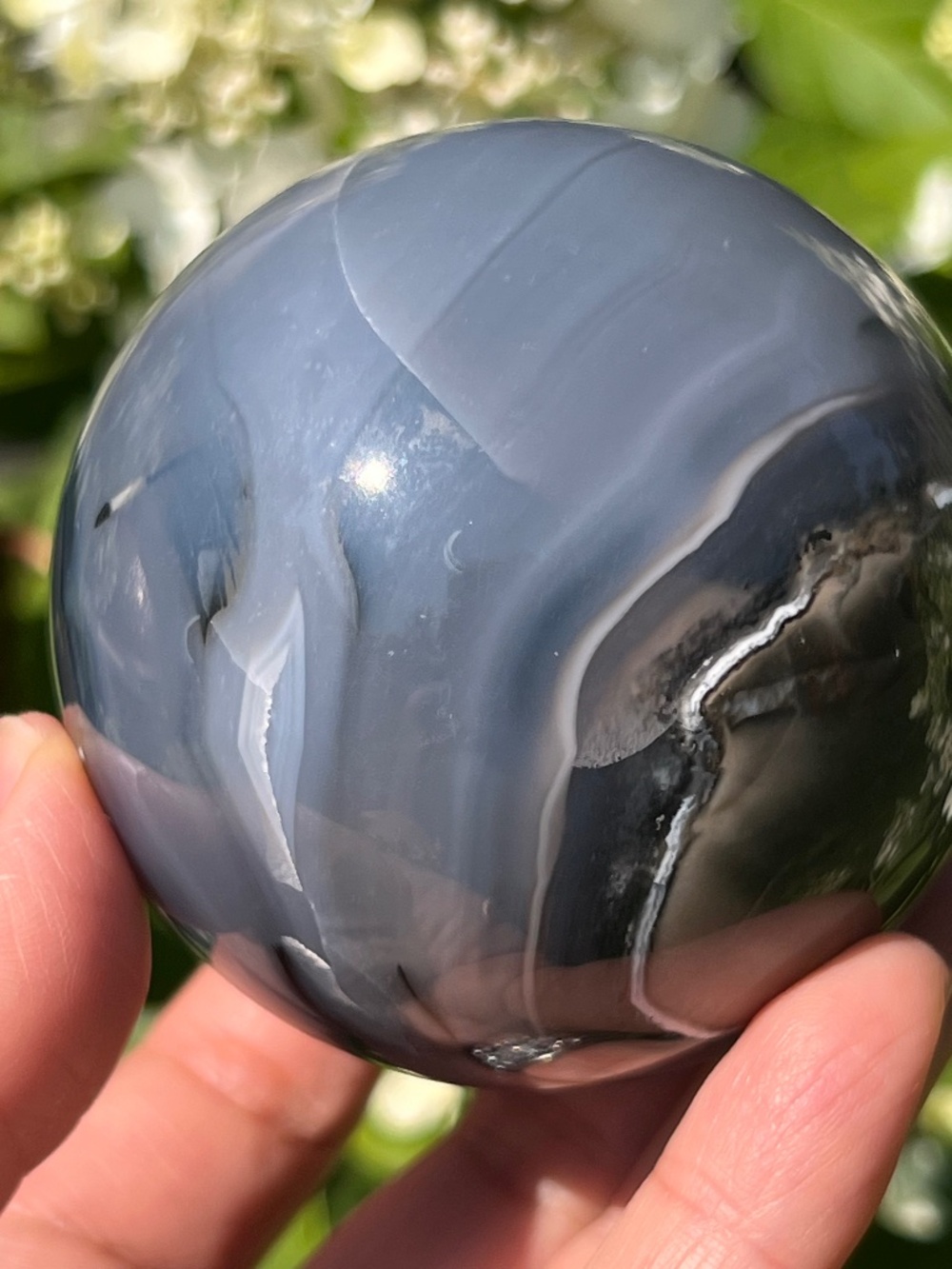 Volcanic (21) agate sphere | crystal ~ strong uv reactive